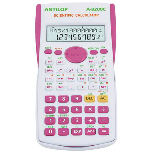 Antilop A-8200-C 240 funkciós tudományos számológép - fehér/rózsaszín