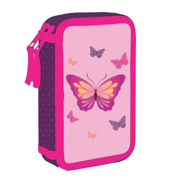 Butterfly pink pillangós emeletes tolltartó - OXY BAG