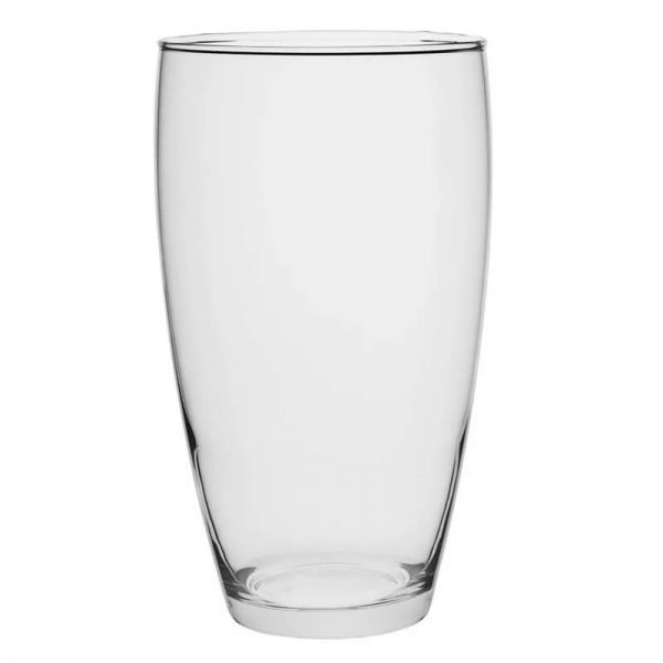 Átlátszó üveg váza - 25x14 cm